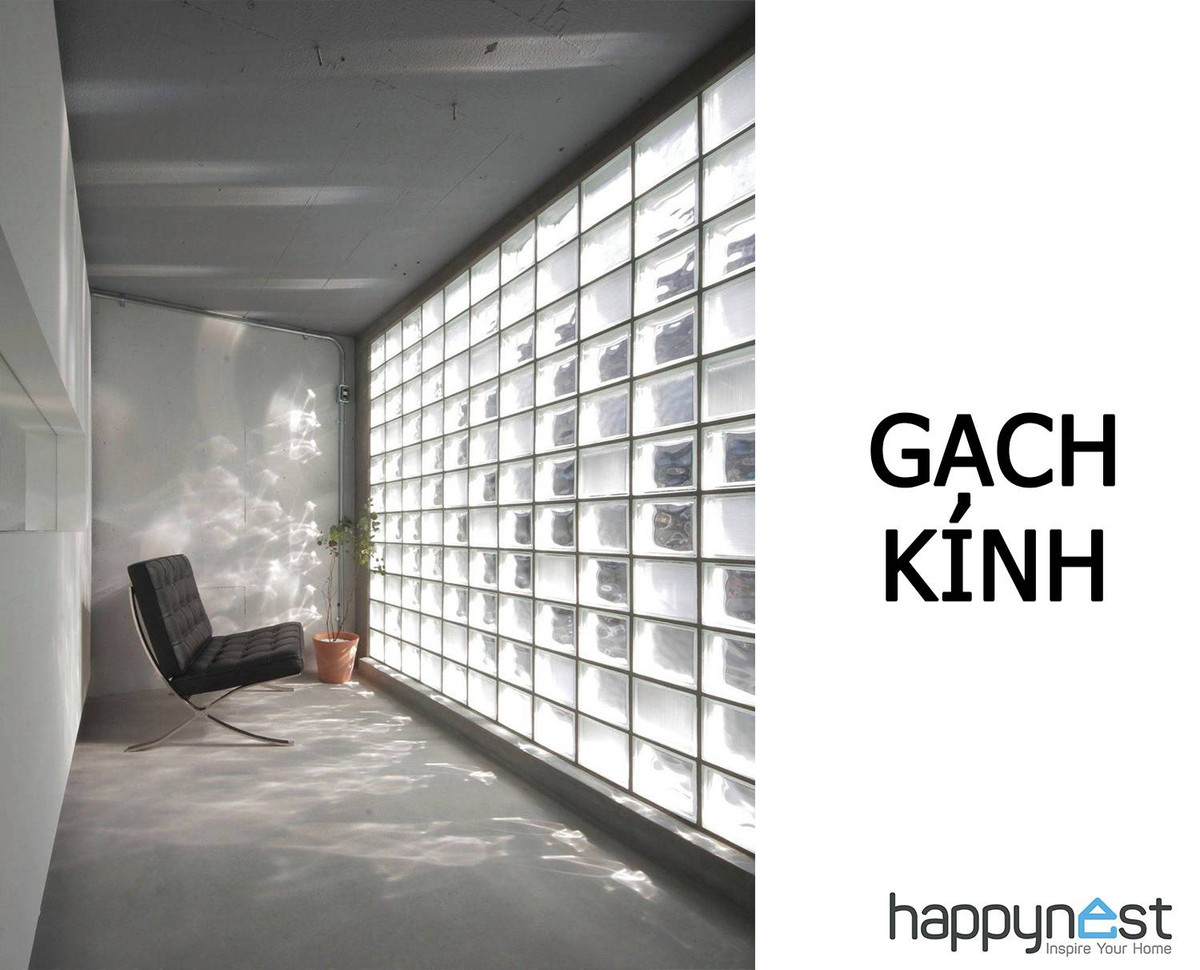 Gạch kính hiện là giải pháp hiệu quả cho không gian cần dẫn sáng mà vẫn đòi hỏi sự riêng tư cần thiết. Ảnh: Happynest.
