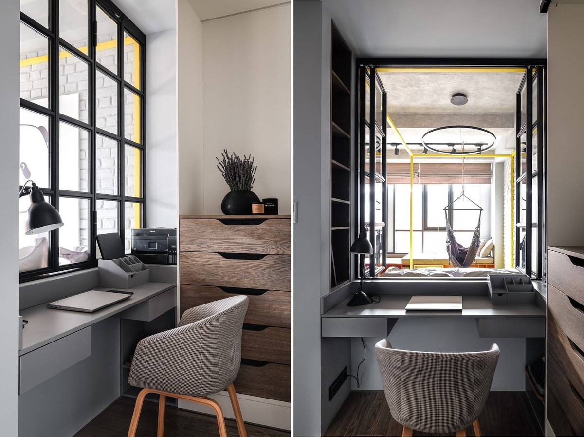 Phòng làm việc nhỏ thiết kế một góc riêng đảm bảo sự yên tĩnh.