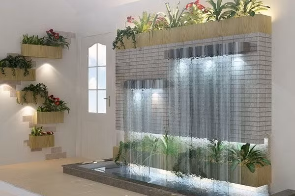 Ánh sáng tự nhiên cùng hệ thống đèn âm tường mang đến một tiểu cảnh đứng độc đáo cho gia chủ. Nguồn ảnh: Amazing Interior Design.