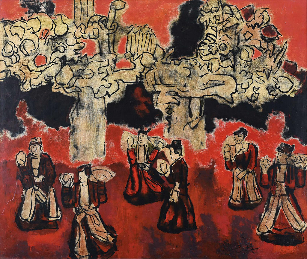 Nguyễn Tư Nghiêm là danh họa nổi tiếng trong bộ tứ Nghiêm - Liên - Sáng - Phái. Tranh của ông là sự kết hợp hài hòa của bố cục chặt chẽ của phương Tây và cách dùng màu đậm chất Việt. Múa cổ là đề tài mà Nguyễn Tư Nghiêm theo đuổi trong nhiều năm. Bức tranh Múa cổ được bán với giá 27,1 nghìn USD.