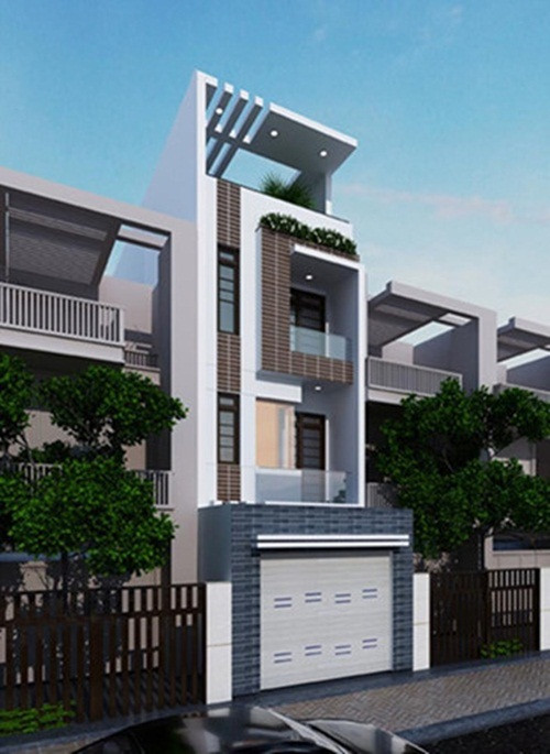 Ngoại thất được tô điểm bằng mái thái hiện đại, ban công sắp xếp khoa học. Ảnh: Arcviet.