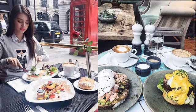 Đi đến đâu, Hoa hậu Jolie Nguyễn cũng đăng hình tại những khách sạn đắt đỏ, mua sắm hả ga tại các khu phố lớn sầm uất. Ảnh: FBNV.