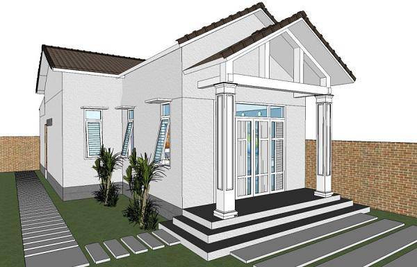  Nhà cấp 4 chữ L là lựa chọn phù hợp dành cho những người muốn xây nhà với chi phí thấp nhưng vẫn có sân vườn rộng rãi. Ảnh: Internet.