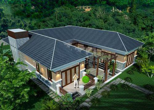 Với diện tích đất lớn và muốn sở hữu ngôi nhà phá cách thì kiểu nhà cấp 4 chữ U là kiến trúc không thể bỏ qua. Ảnh: Angcovat.