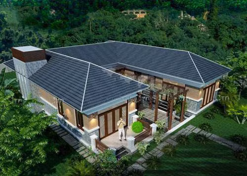 Với diện tích đất lớn và muốn sở hữu ngôi nhà phá cách thì kiểu nhà cấp 4 chữ U là kiến trúc không thể bỏ qua. Ảnh: Angcovat.