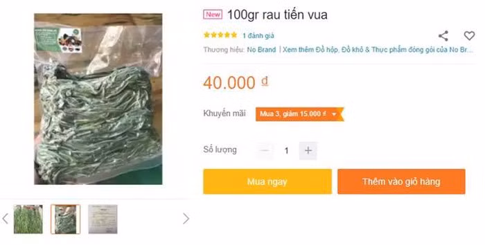 Do giá thành đắt đỏ nên nhiều cơ sở chia nhỏ số lượng bán rau tiến vua xuống còn 100 gram để người tiêu dùng tiện mua sắm. Ảnh: Helino.