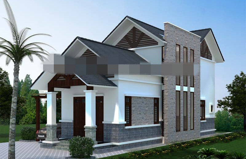 Gác lửng của ngôi nhà là không gian phòng ngủ và 1 phòng thờ nhỏ khoảng 6m2. Ảnh: Sieuthimaunha.