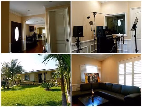 Căn nhà của Quang Lê bài trí nhẹ nhàng và rất tiện nghi. Anh còn có hẳn một không gian riêng để phục vụ việc luyện thanh.