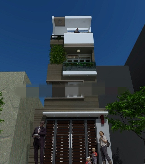 Màu nâu pha chút xám chủ đạo khiến cho kiến trúc toát lên được sự khoẻ khoắn trong từng hình khối, sang trọng và trang nhã. Ảnh: Kientrucmoi.