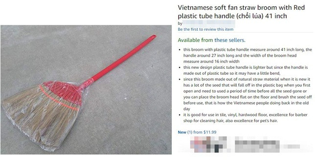 Trên trang Amazon, có một loại chổi đót khác có tay cầm bằng nhựa được bán với giá 11,99 USD (~240.000 đồng)