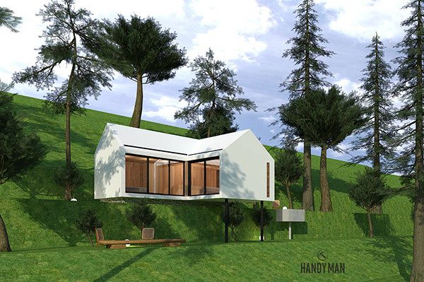  Biệt thự tối giản với tông trắng bên ngoài nhưng bên trong lại vô cùng ấm áp nhờ được ốp gỗ. Ảnh: Handyman.