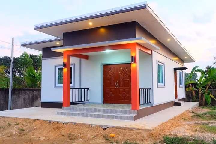 Nhà cấp 4 gồm 1 phòng khách, 3 phòng ngủ phù hợp trên diện tích đất 80-100m2. Ảnh: Maunhacap4moi.