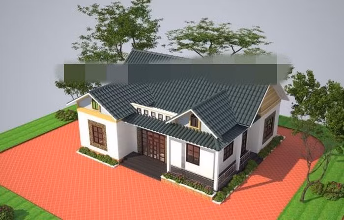 Biệt thự đơn giản 2 phòng ngủ với cách thiết kế hài hòa được nhiều gia đình ở nông thôn quan tâm trong năm tới. Ảnh: Thietkethicongnhadep.