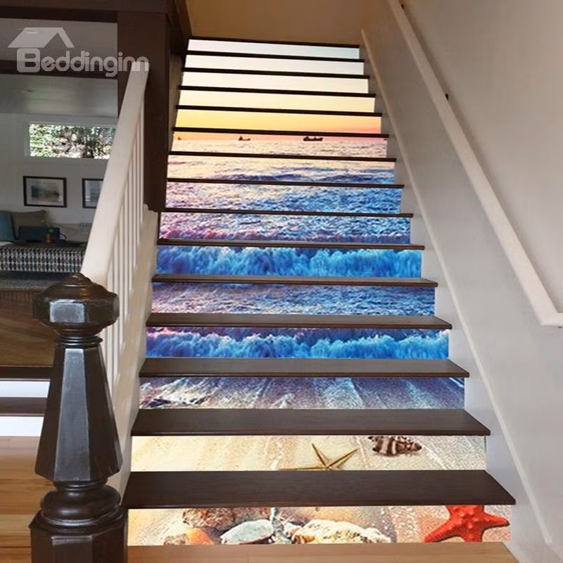 Lấy cảm hứng từ biển cả, mẫu cầu thang 3D như mang những con sóng cuồn cuộn vào trong nhà. Ảnh: Beddinginn.