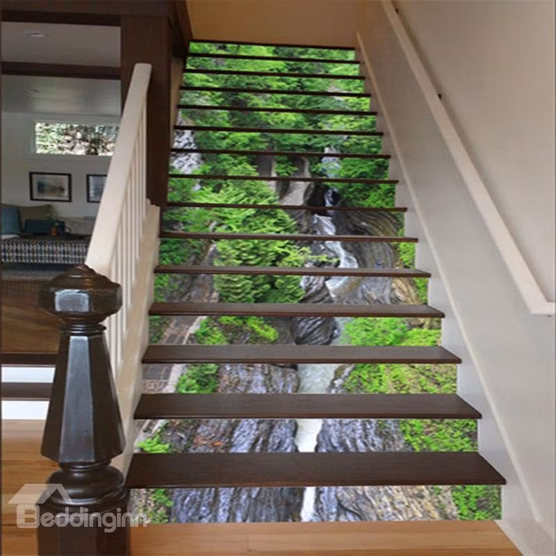 Miền đồi núi sơn cước được khắc họa rõ nét trong thiết kế cầu thang. Ảnh: Beddinginn.