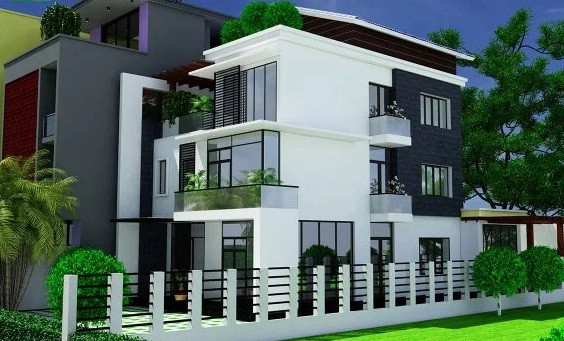 Nhà được đặt sát đất 1 bên và 1 bên còn lại được ưu tiên để làm sân vườn,khoảng lưu thông cho căn nhà thêm thoáng hơn. Ảnh: Thietkethicongnhadep.