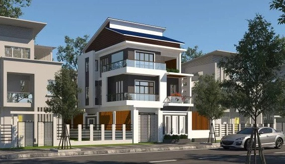 Thiết kế theo phong cách hiện đại, toàn bộ cửa trong nhà đều sử dụng nhôm kính màu nâu đen, kính dán hoặc kính cường lực. Ảnh: Thietkethicongnhadep.