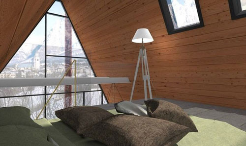 Giường ngủ ấm cúng có tầm nhìn toàn cảnh thành phố. Nguồn ảnh: BI.