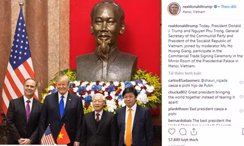 Vietjet Air xuat hien tren Instagram cua Tong thong Donald Trump