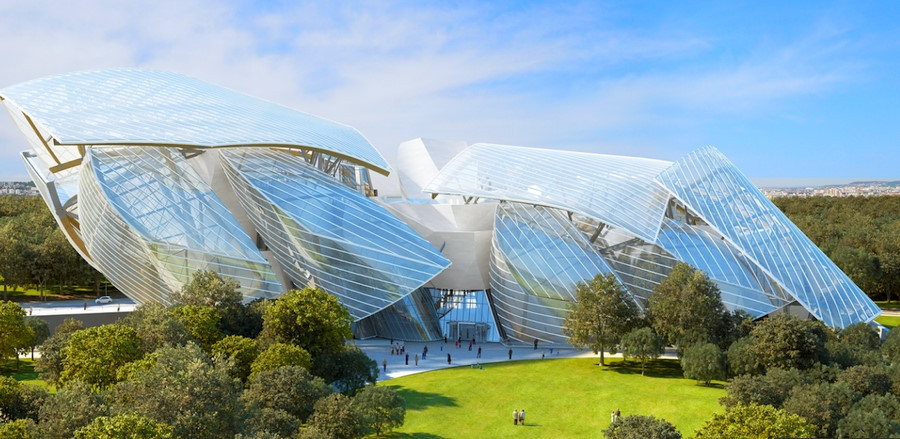  Tòa nhà kỳ dị Fondation Louis Vuitton (Paris, Pháp) được xây dựng là 3.600 tấm kính và 19.000 khối bê tông.