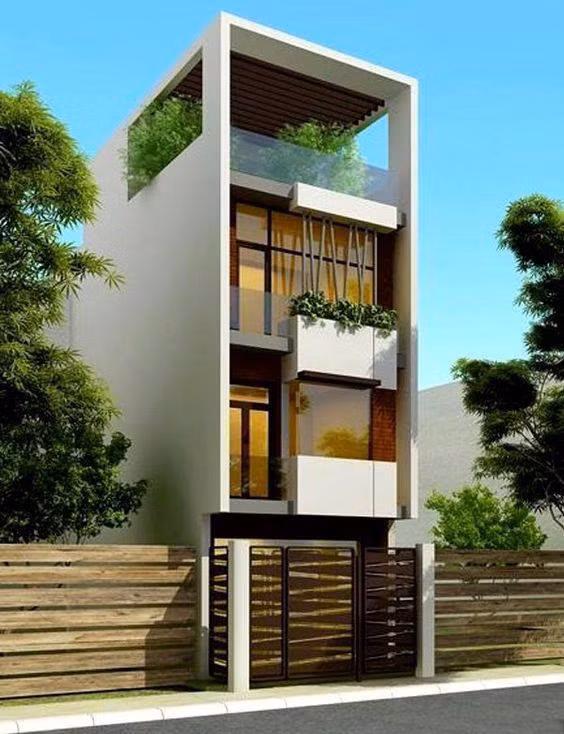 Màu sắc kết hợp hài hòa vừa thể hiện phong cách mới lạ, vừa làm nổi bật những góc cạnh bên ngoài. Ảnh: Song Phát Construction.