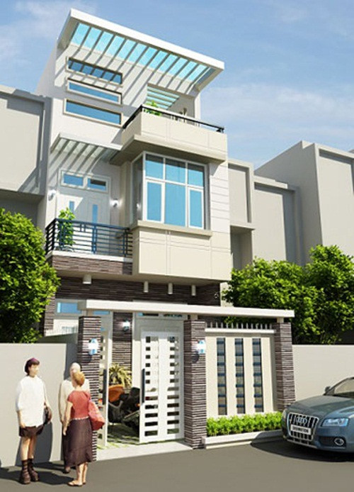 Mẫu thiết kế nhà ống 3 tầng 5x16m sử dụng nội thất hiện đại và sang trọng. Ảnh: Xaydungtrangtrinoithat.