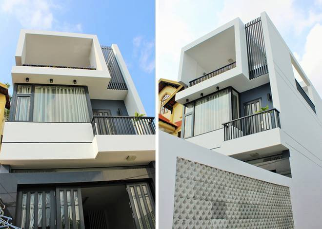  Nhà ống 3 tầng đẹp lung linh với gam trắng sáng chủ đạo trên mảnh đất 5x16m. Ảnh: Lenhan.