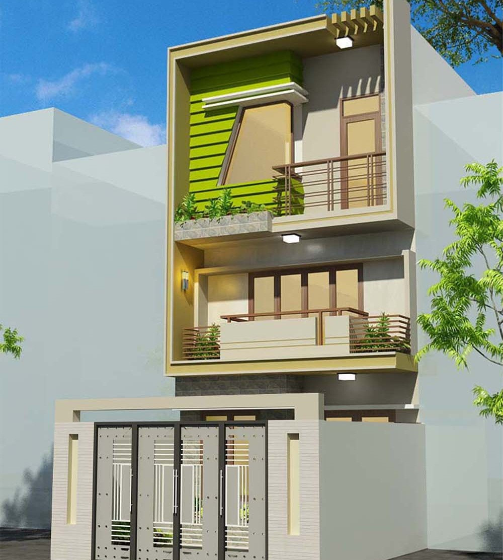 Trên lô đất 5x16m, ngôi nhà xây dựng 5x12m đáp ứng đủ nhu cầu sử dụng cho gia đình gồm hai vợ chồng và một con. Ảnh: Phankienphat.