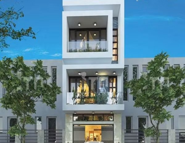 Mặt tiền nhà đua ra vừa che mát cho tiền sảnh chính vừa thiết kế thêm ban công khung kính cường lực tích hợp không gian xanh đẹp mắt. Ảnh: Thietkenhadepmoi.