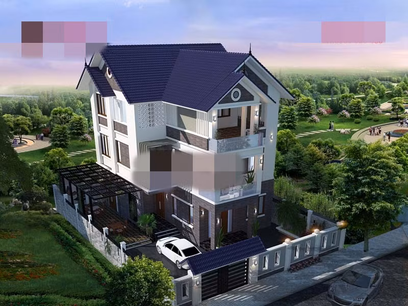 Nhà 3 tầng có sân vườn sẽ làm tăng giá trị sở hữu thiết kế cũng như không gian sống. Ảnh: Angcovat.