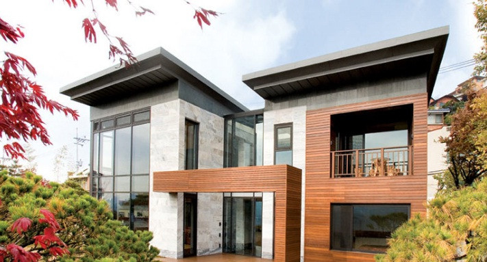 Các ngôi nhà Hàn Quốc thường bố trí thông nhau giữa các không gian như bếp, phòng khách và phòng ăn. Ảnh: Nhadat.