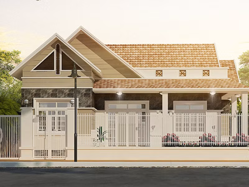 Mang đậm kiến trúc Hàn Quốc, ngôi nhà có sự pha trộn hiệu quả giữa nét đẹp truyền thống với sự hiện đại và thanh lịch. Ảnh: Angcovat.