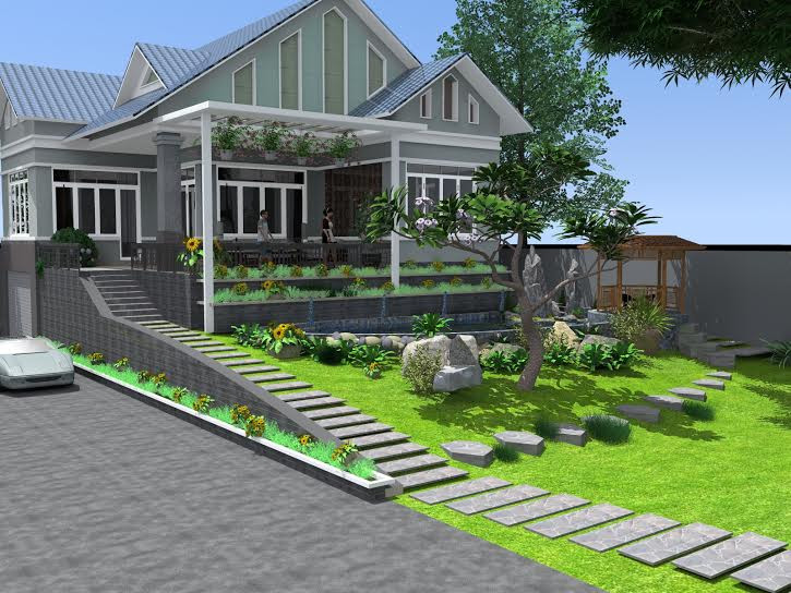 Biệt thự vườn mái thái phong cách Á Đông ngày càng được ưa chuộng bởi không bị lỗi mốt theo thời gian. Ảnh: Thietkenhadepmoi.