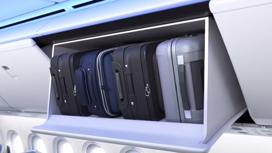 Theo đó, Boeing 777X được áp dụng nhiều cải tiến mới và hiện đại. Khoang đựng hành lý xách tay trên chỗ ngồi rất rộng.