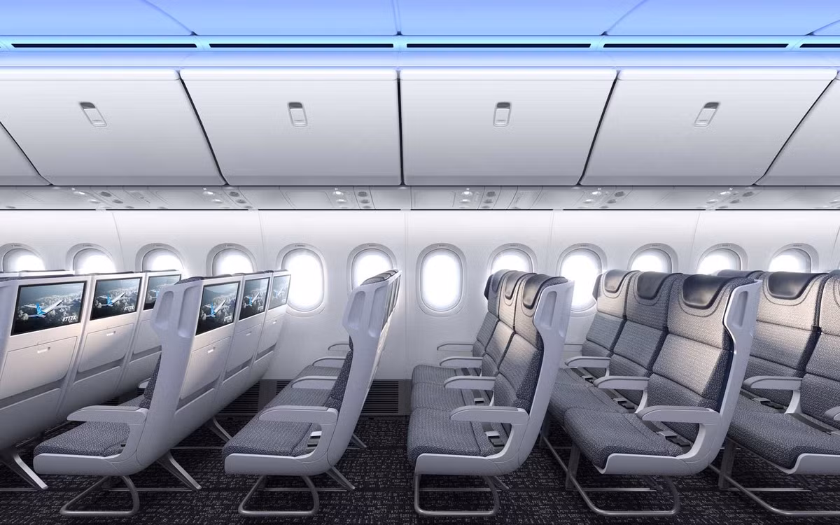 Ánh sáng và kiến trúc bên trong khoang hành khách được thiết kế để tạo hiệu ứng thị giác về không gian mở không giới hạn của bầu trời.