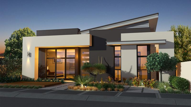 Thiết kế mái lệch vùng hình khối vuông vức hiện đại mang phong cách châu Âu hiện đại. Ảnh: Thietkekientruc.