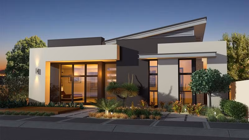 Thiết kế mái lệch vùng hình khối vuông vức hiện đại mang phong cách châu Âu hiện đại. Ảnh: Thietkekientruc.