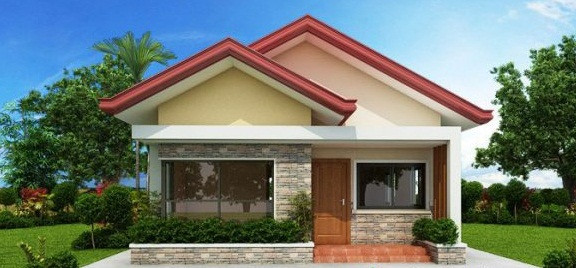 Tông màu vàng nhạt và chân tường sử dụng gạch đá rối phá cách là điểm nhấn trong kiến trúc căn nhà. Ảnh: Thietkethicongnhdep.