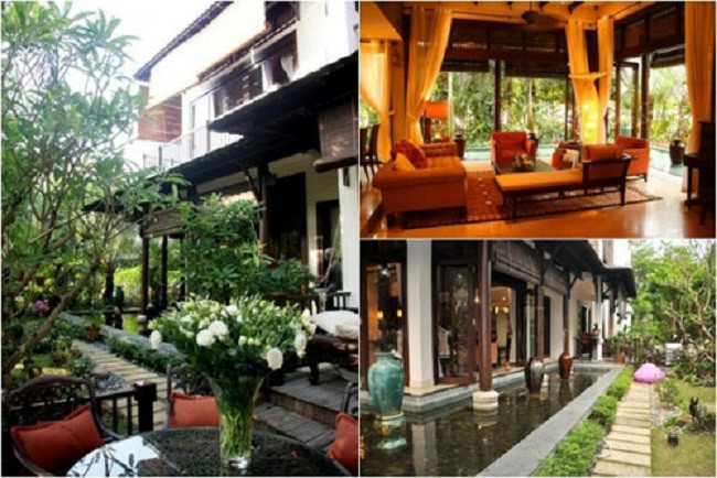 Biệt thự này có sân vườn khá rộng được vợ chồng Thủy Tiên chăm chút làm nơi thư giãn, nghỉ ngơi và vui chơi cho con gái Bánh Gạo.