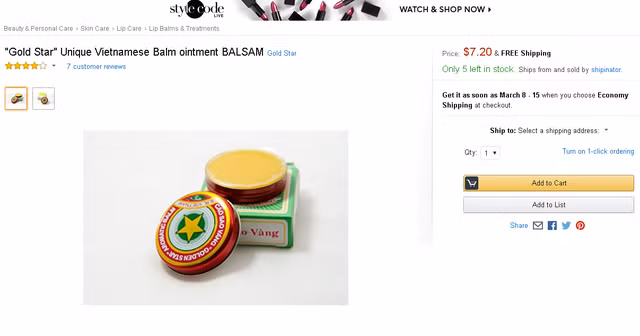 Thậm chí, có thời điểm sản phẩm này còn được các trang bán hàng trực tuyến quốc tế bán từ 7 - 9,99 USD (tương đương 230.000 đồng), gấp tới hơn 100 lần giá bán trong nước. Ảnh: Giadinhxahoi.