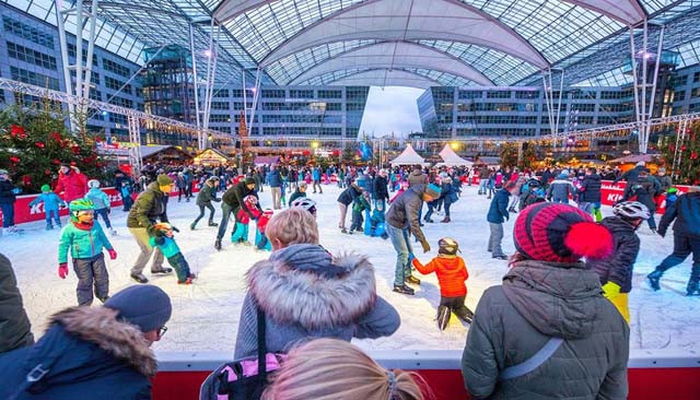 Còn mùa đông, sân bay Munich sẽ biến thành sân trượt băng.
