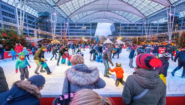 Còn mùa đông, sân bay Munich sẽ biến thành sân trượt băng.