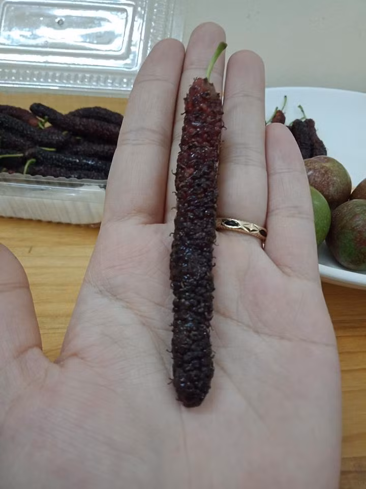 Mỗi hộp 250g dâu tằm được bán với giá 90.000 đồng, tương đương 360.000 đồng/kg. Ảnh: FB Thế giới nông sản.