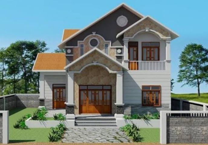 Thiết nhà mái lệch theo phong cách cổ điển Pháp đang là xu hướng phổ biến ở Việt Nam. Ảnh: Internet.