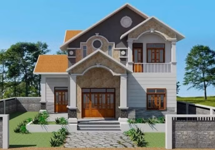 Thiết nhà mái lệch theo phong cách cổ điển Pháp đang là xu hướng phổ biến ở Việt Nam. Ảnh: Internet.