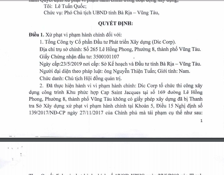 Xay dung khu phuc hop Cap Saint Jacques khong phep, DIC Corp bi phat gan 1 ty dong-Hinh-2