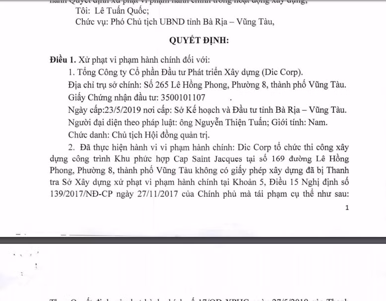 Xay dung khu phuc hop Cap Saint Jacques khong phep, DIC Corp bi phat gan 1 ty dong-Hinh-2