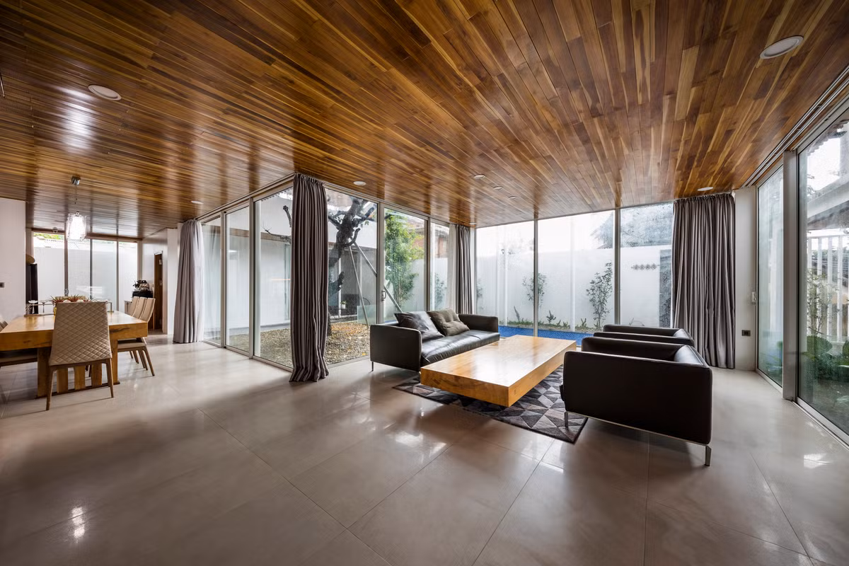 Các khu vực chức năng được đan xen lẫn nhau, giúp kết nối các thành viên trong gia đình.