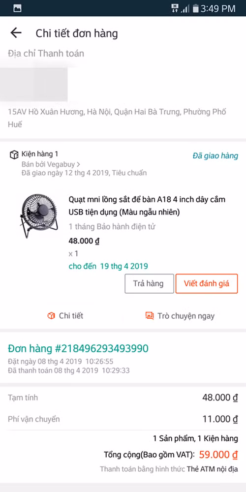 Mua quat mini long sat tren Lazada, khach nhan ve... thuoc day do vai-Hinh-3