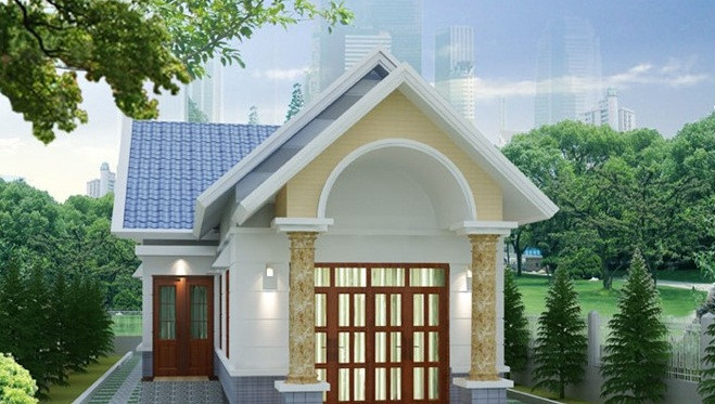 Nhà chữ L tận dụng diện tích trống để làm sân vườn. Ảnh: Nhadepmoi.